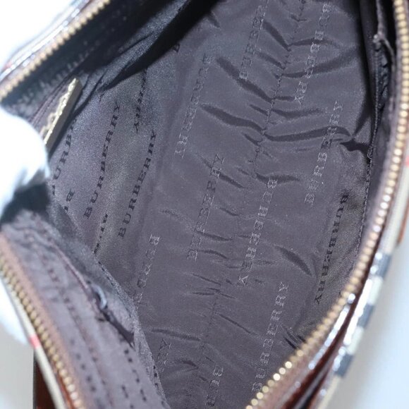 BURBERRY Nova Check Shoulder Bag Canvas Beige Gold Auth 121443 - Picture 13 of 16